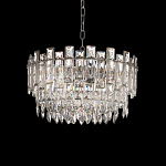 Круглая люстра с хрустальными подвесками на серебряном каркасе Gorgeous Crystal Light варинант исполнения - 1 | Loft Concept в Орле