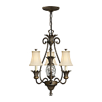 Люстра бронзового цвета с 3-мя кремовыми текстильными абажурами Hinkley варинант исполнения - 2 | Loft Concept в Орле