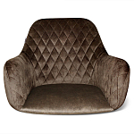 Барный стул со спинкой и подлокотниками на 4-х черных ножках Douglas Rhombus Коричневый Велюр варинант исполнения - 3 | Loft Concept в Орле