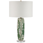 Настольная лампа керамическая с кремовым абажуром Scenic Column варинант исполнения - 5 | Loft Concept в Орле