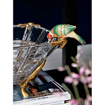 Чаша из прозрачного стекла на бронзовых ножках с фигурками попугаев Eden Garden варинант исполнения - 3 | Loft Concept в Орле