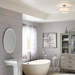 Потолочный светильник с цилиндрическим плафоомн из опалового матового стекла с металлическим обручем Feiss варинант исполнения - 5 | Loft Concept в Орле