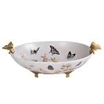 Белое фарфоровое блюдо с изображением бабочек Eden Garden варинант исполнения - 1 | Loft Concept в Орле