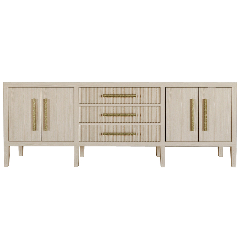 Большая VT-тумба Primo шпон Светлый дуб Древесина Золотой в Орле | Loft Concept 