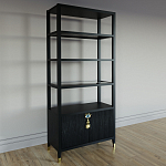 Стеллаж со стеклянными полками Elsa Dreams Black варинант исполнения - 1 | Loft Concept в Орле