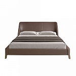 Кровать двуспальная с изголовьем из экокожи шоколадно-коричневого цвета Modern Look варинант исполнения - 4 | Loft Concept в Орле
