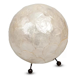 Настольная лампа из перламутра на металлическом каркасе Indonesian Egg варинант исполнения - 2 | Loft Concept в Орле