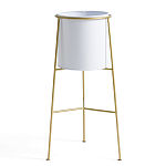 Кашпо из металла и латуни Elegance Elevated Planters белое варинант исполнения - 1 | Loft Concept в Орле