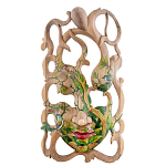 Маска деревянная резная расписная Tropical Paradise варинант исполнения - 1 | Loft Concept в Орле