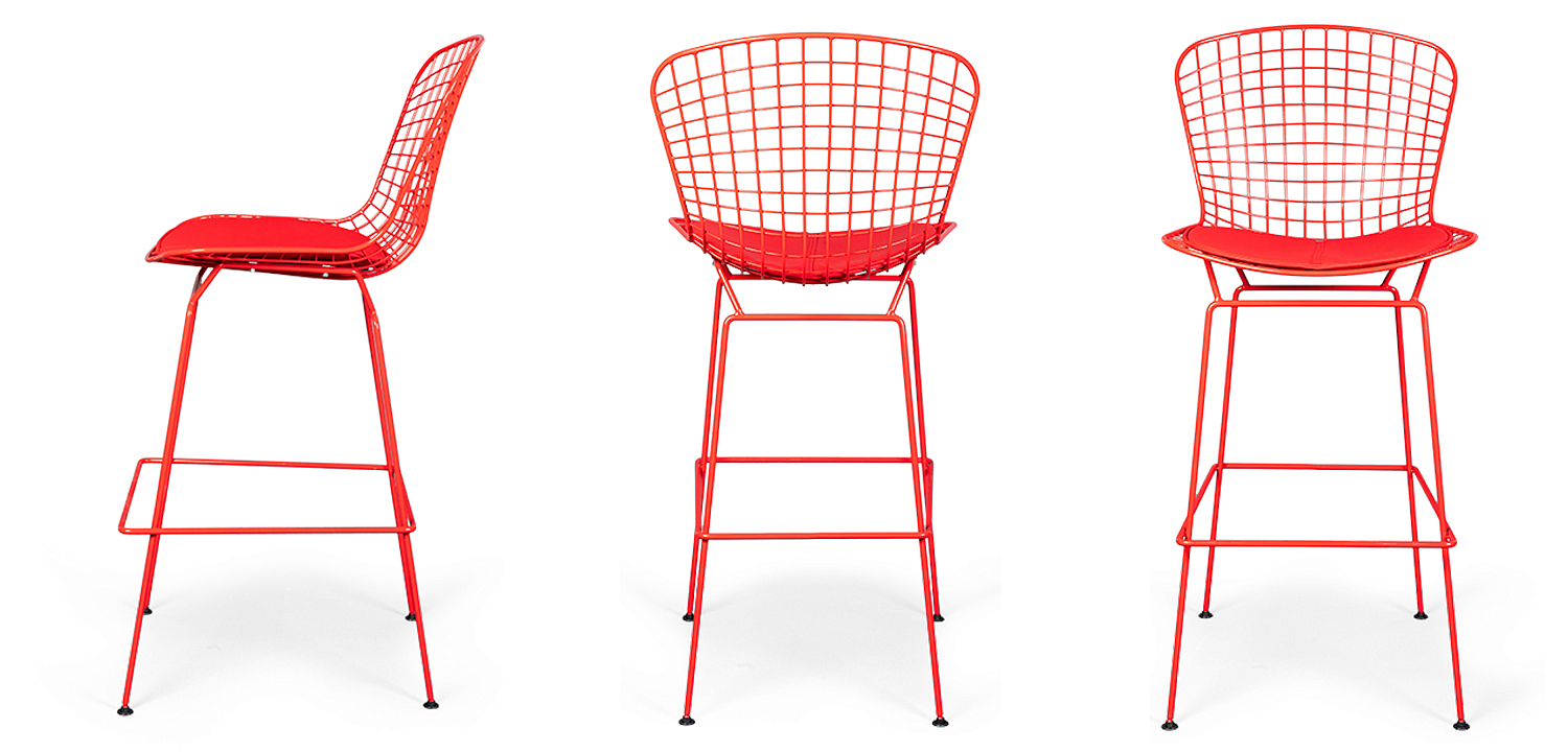 Барный стул Bertoia Barstool Red Барный стул Bertoia Barstool Red - Loft-Concept в Орле
