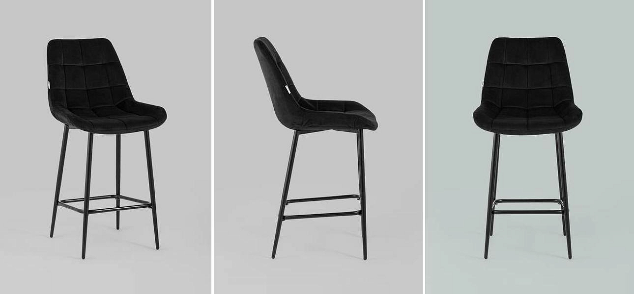 Стул Полубарный NANCY Chair посадка 65 см Черный Велюр Стул Полубарный NANCY Chair посадка 65 см Черный Велюр - Loft-Concept в Орле