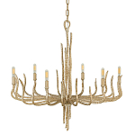 Люстра дизайнерская золотого цвета с 6-ю лампами на изогнутых рожках с текстурной поверхностью Hinkley варинант исполнения - 1 | Loft Concept в Орле