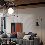 Торшер с изогнутым корпусом на бетонном основании Black Portland варинант исполнения - 4 | Loft Concept в Орле