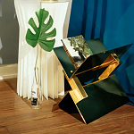 Дизайнерский журнальный стол фигурный золотого цвета Ufuri варинант исполнения - 3 | Loft Concept в Орле