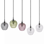 Подвесной светильник каскадный с 5-ю фактурными стеклянными плафонами Cascade with Relief Lampshades варинант исполнения - 2 | Loft Concept в Орле