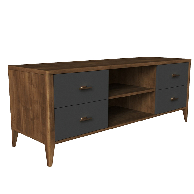 ТВ-тумба с 4 ящиками и полками Tasteful Furniture Антрацит ТВ-тумба с 4 ящиками и полками Tasteful Furniture Антрацит в Орле | Loft Concept