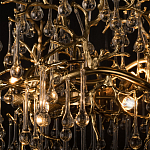 Подвесная люстра в виде ветвей деревьев золотого цвета с прозрачными подвесками-каплями 8 и 14 ламп Droplet Chandelier варинант исполнения - 7 | Loft Concept в Орле