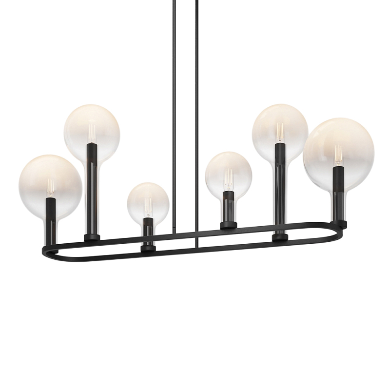 Люстра подвесная Status Е14 Латунь Черный Прозрачное Стекло в Орле | Loft Concept 