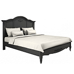 Кровать черная из массива бука с основанием и жестким изголовьем Black Provence варинант исполнения - 1 | Loft Concept в Орле