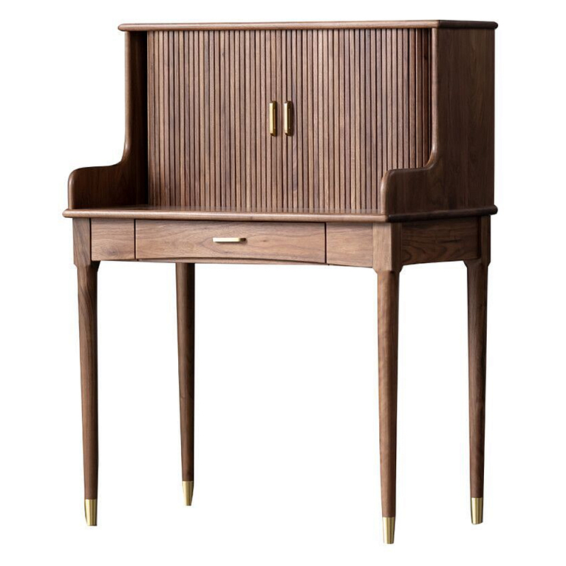Туалетный стол деревянный с ящиком и зеркалом Moon Walnut Furniture Орех Туалетный стол деревянный с ящиком и зеркалом Moon Walnut Furniture Орех в Орле | Loft Concept