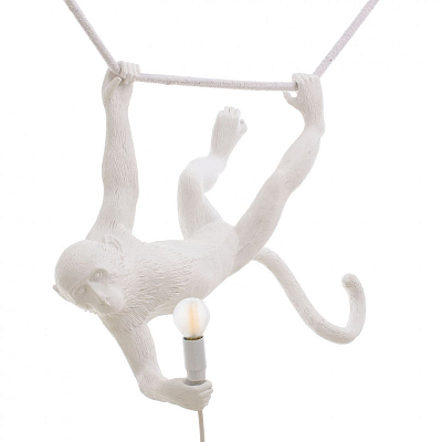Подвесной светильник Seletti The Monkey Lamp Swing White Подвесной светильник Seletti The Monkey Lamp Swing White