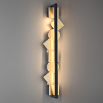 Бра вертикальное черного цвета с золотыми кругами и квадратами Gravyura варинант исполнения - 5 | Loft Concept в Орле