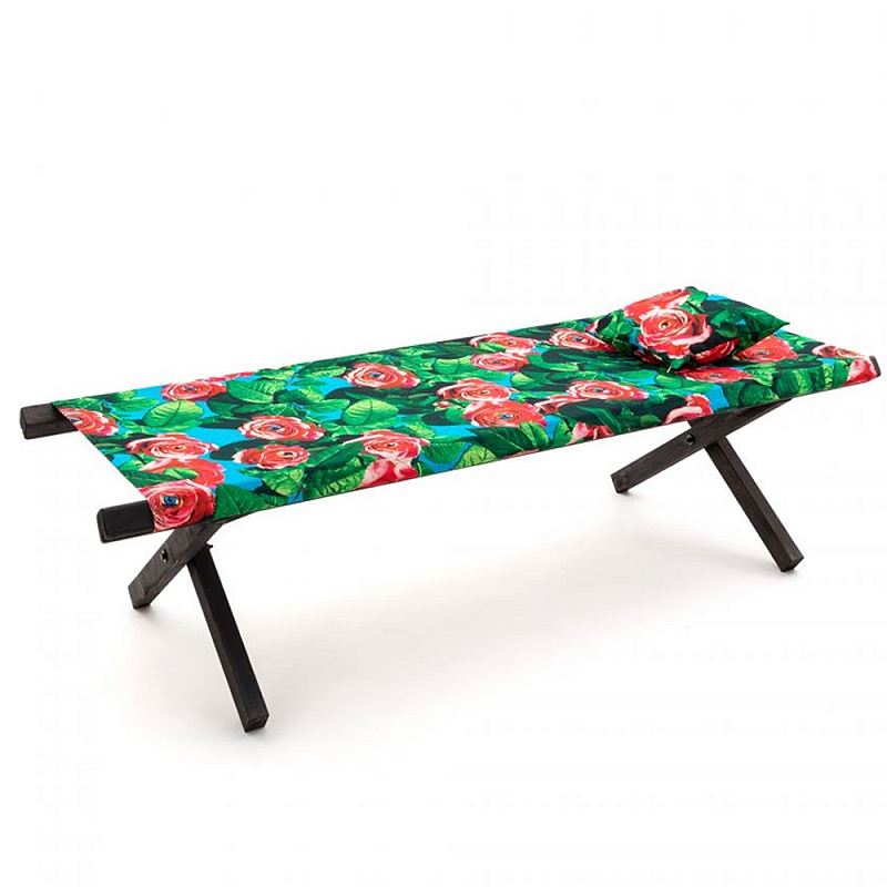 Шезлонг Seletti Poolbed Roses Черный Розовый Зеленый в Орле | Loft Concept 