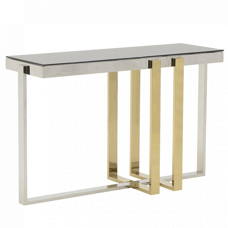 Консоль Geometry Console Черный Глянцевое золото Нержавеющая сталь Консоль Geometry Console Черный Глянцевое золото Нержавеющая сталь в Орле | Loft Concept
