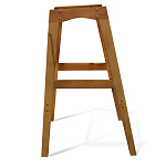 Барный стул со спинкой и подлокотниками на 4-х деревянных ножках Кремовый Велюр Ava Charm варинант исполнения - 6 | Loft Concept в Орле