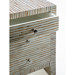 Тумбочка прикроватная Bogense Bone Inlay Bedside Beige варинант исполнения - 2 | Loft Concept в Орле