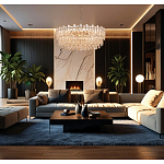 Круглая люстра с хрустальными подвесками на золотистом каркасе Gorgeous Crystal Light варинант исполнения - 12 | Loft Concept в Орле