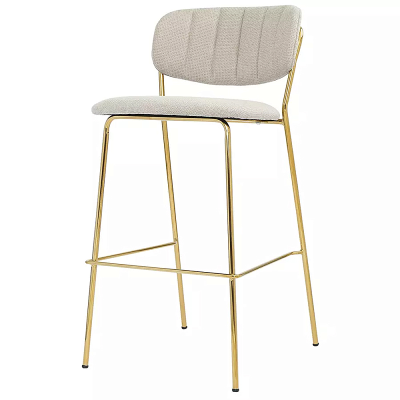 Стул барный широкой полукруглой спинкой на золотистых ножках Chair Smooth Shapes Серый Золотой Стул барный широкой полукруглой спинкой на золотистых ножках Chair Smooth Shapes Серый Золотой в Орле | Loft Concept