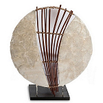 Настольная лампа из перламутра и дерева на подставке Indonesian Shell Sail варинант исполнения - 1 | Loft Concept в Орле