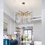 Люстра на подвесе с каркасом из металла и цветными подвесками из стекла Droplet Chandelier варинант исполнения - 1 | Loft Concept в Орле