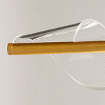 Люстра линейная золотистого цвета с двумя прозрачными волнистыми элементами Wave Line варинант исполнения - 10 | Loft Concept в Орле