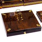 Настольный письменный набор с часами из природного камня обсидиана Royal Set варинант исполнения - 4 | Loft Concept в Орле