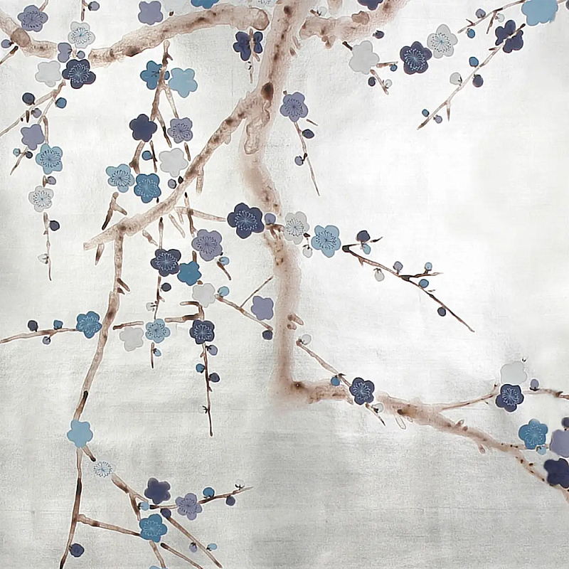 Обои ручная роспись Plum Blossom Hokusai on Tarnished Silver gilded paper Обои ручная роспись Plum Blossom Hokusai on Tarnished Silver gilded paper в Орле | Loft Concept
