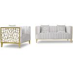 Кресло велюровое серое с фактурным каркасом золотистого цвета Best Traits варинант исполнения - 1 | Loft Concept в Орле