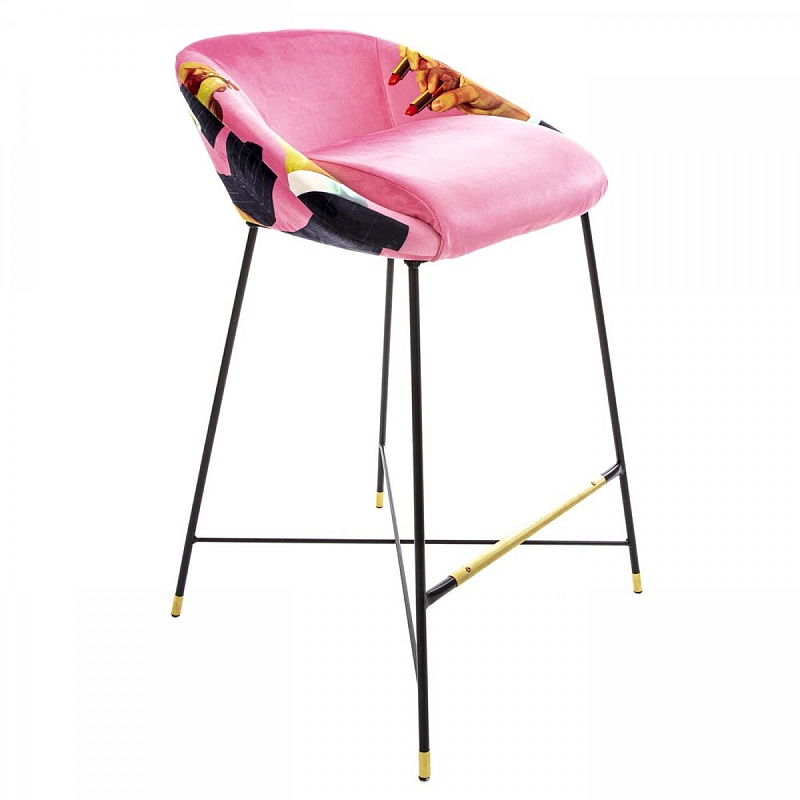 Барный стул Seletti High Stool Pink Lipsticks Черный Розовый (Rose) Барный стул Seletti High Stool Pink Lipsticks Черный Розовый (Rose) в Орле | Loft Concept