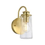 Бра цвета латунь с прозрачным цилиндрическим плафоном из пузырчатого стекла Kichler варинант исполнения - 1 | Loft Concept в Орле