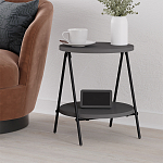 Стол приставной с 2-мя круглыми столешницами цвета антрацит ESSEL SIDE TABLE ANTHRACITE варинант исполнения - 4 | Loft Concept в Орле