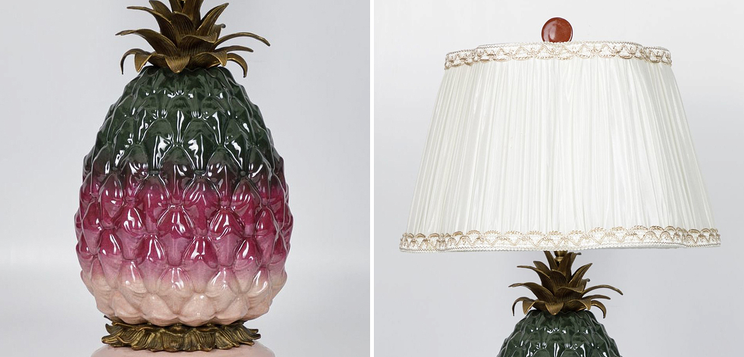 Настольная лампа с абажуром Pineapple Dark Green Purple Table Lamp Настольная лампа с абажуром Pineapple Dark Green Purple Table Lamp - Loft-Concept в Орле