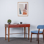 Стол письменный из массива бука с 2-мя ящиками красный Wenge Light варинант исполнения - 5 | Loft Concept в Орле