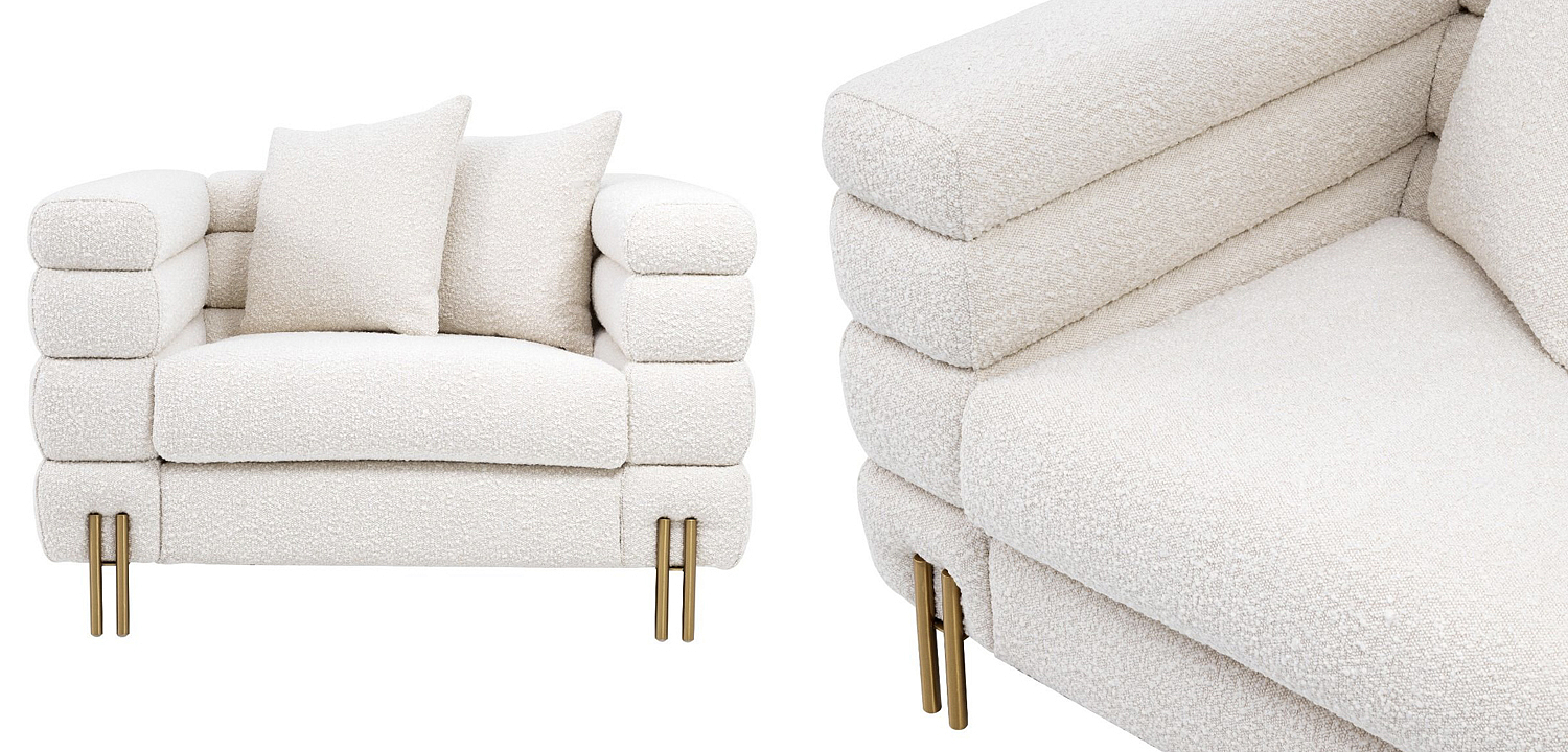 Кресло Eichholtz Chair York Boucle cream Кресло Eichholtz Chair York Boucle cream - Loft-Concept в Орле