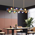 Люстра золотая с цветными плафонами и декором Colorful Ball Candy Crystal варинант исполнения - 1 | Loft Concept в Орле