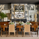 Обои ручная роспись в стиле Арт-деко Symphony Original colourway on Arkose silk dupion варинант исполнения - 1 | Loft Concept в Орле