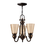 Люстра бронзового цвета с конусными плафонами из бежевого стекла Hinkley варинант исполнения - 6 | Loft Concept в Орле