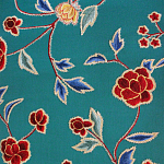 Обои с вышивкой ручной работы Flora Rio colourway on Liso Pine wool sateen варинант исполнения - 3 | Loft Concept в Орле