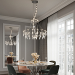 Люстра подвесная из металла с хрустальными прозрачными подвесками Quasar 81 варинант исполнения - 12 | Loft Concept в Орле