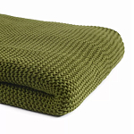 Плед из хлопка жемчужной вязки оливкового цвета Waffle Comfort варинант исполнения - 2 | Loft Concept в Орле